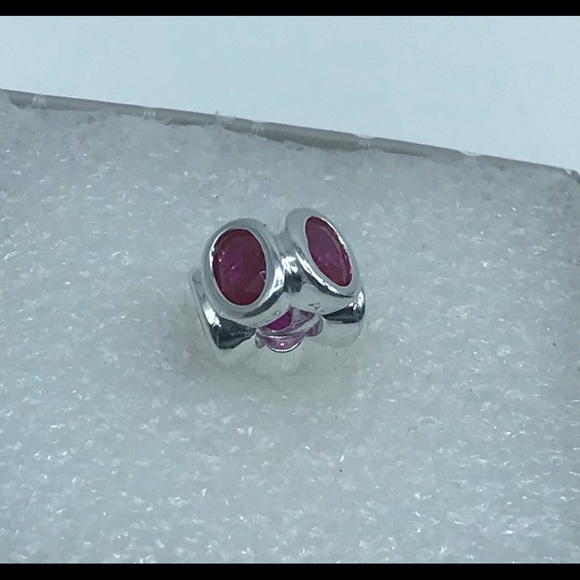 Pandora , “Rose-Red Oval Lights  “Silver S925ALE Charm  #790311CZB A71-7 - Picture 1 of 3